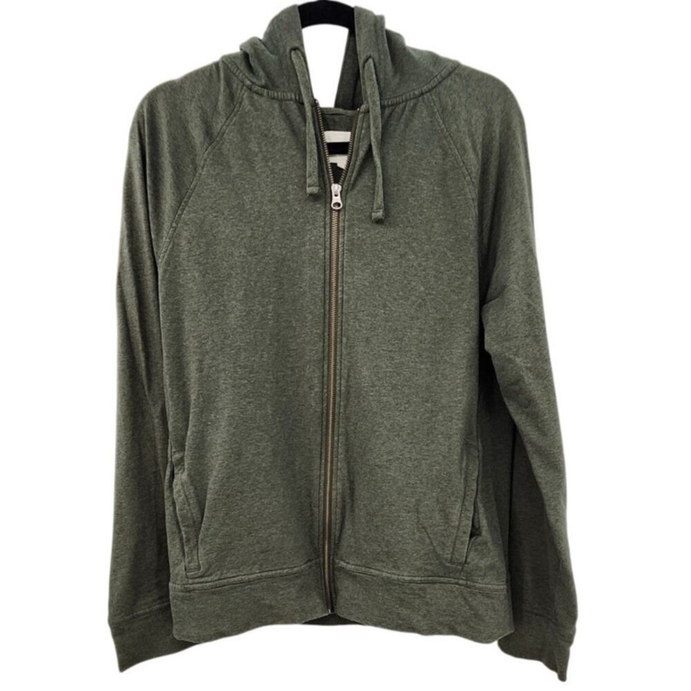 Pact Organic Cotton Full Zip Comfort Lounge Hoodie Size Medium Dark Spruce